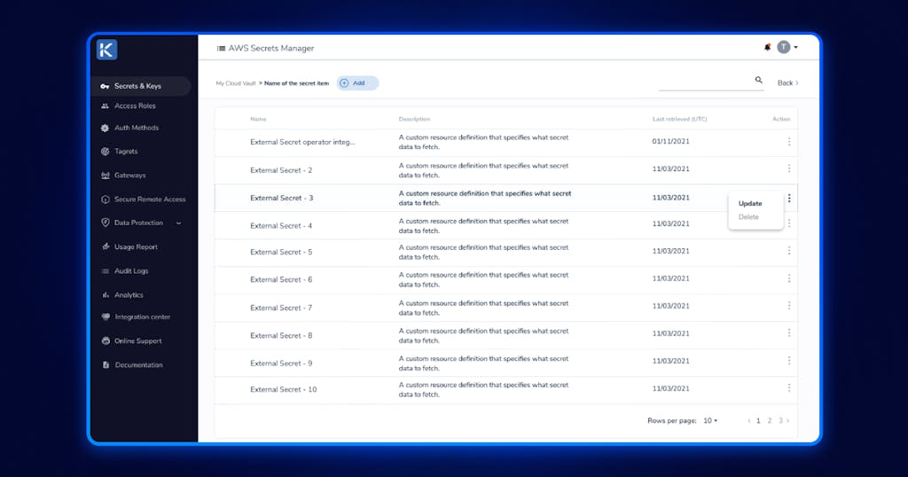 external secrets manager screenshot