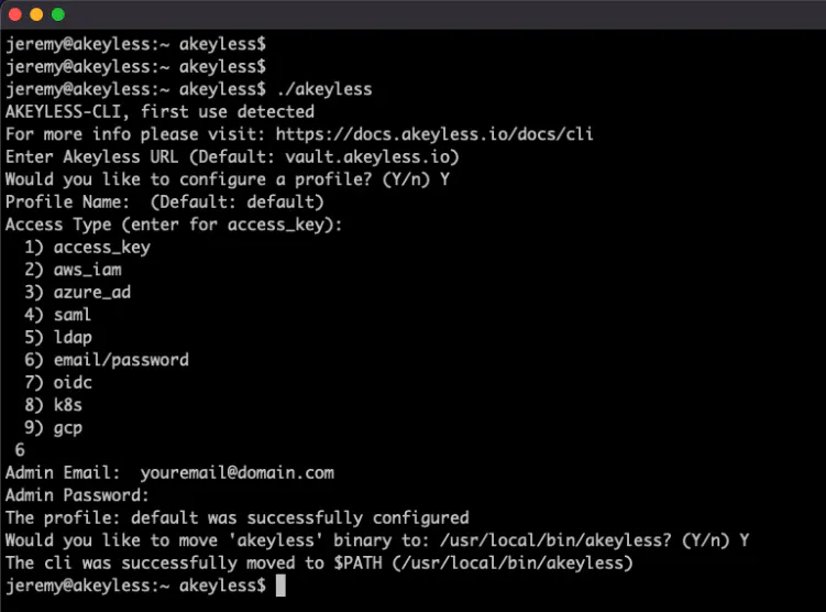 Install and configure the Akeyless CLI