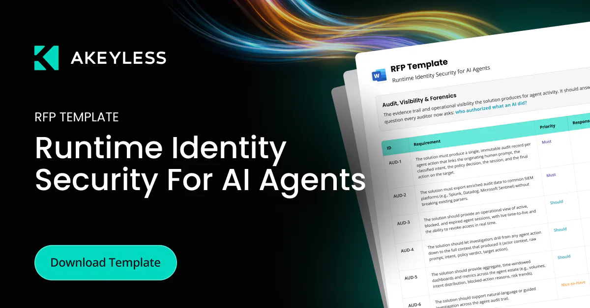 Runtime Identity Security for AI Agents - RFP template